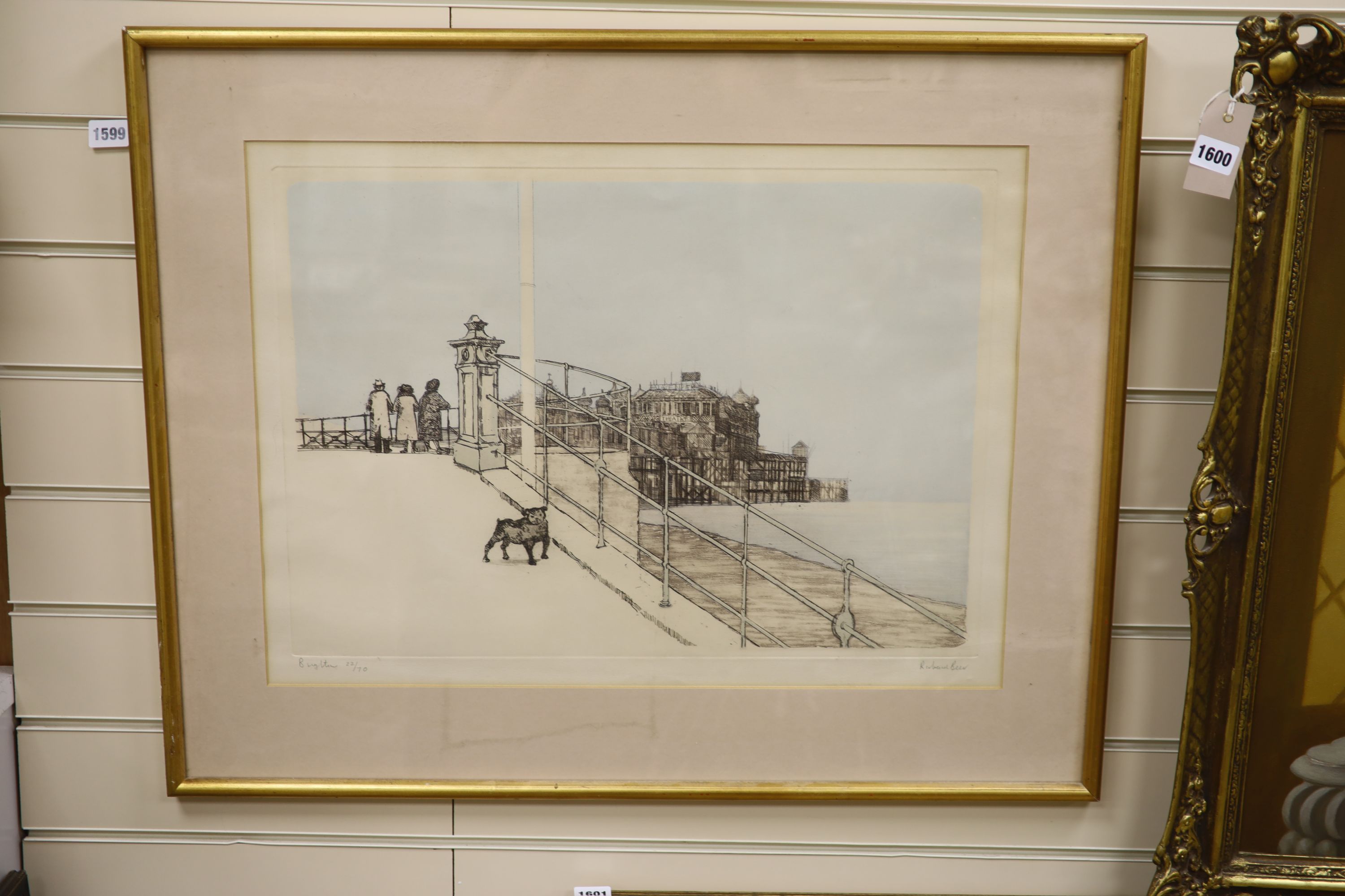 Richard Beer, limited edition print, Palace Pier, Brighton, signed, 22/70, 40 x 56cm
